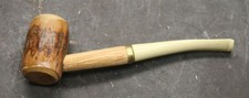 Vintage Buescher's Tobacco Smoking Pipe Hickory Wood Bowl White Acrylic Stem picture