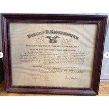 Vintage Dwight D Eisenhower Signed Postmaster Appointment Document Framed 1960 picture