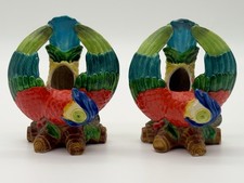 Marvelous Antique Pair of Rossetti Chicago Porcelain Exotic Birds Figurine picture