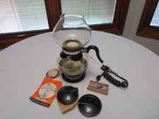 Vintage Silex Pyrex Electric Double Bubble Glass Vacuum Coffee Pot w/ Warmer picture