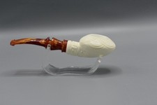 H Ege Ornate Squat Tomato  Pipe BLOCK MEERSCHAUM-NEW Handmade  Case#1279 picture