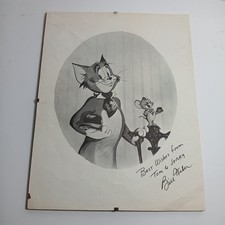 Vintage Bill Weber Tom & Jerry Cartoon Artist 1940s Signed Autograph Art Print picture