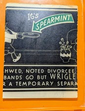 Vintage 1920s Wrigley Spearmint Gum Trolley Sign Panel Art Helfant Logo 298-A picture
