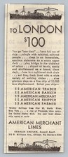 1931 American Merchant Lines London Ocean Liner Advertisement 1930s Ephemera Ad picture