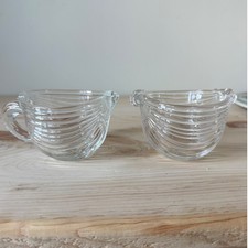 Vintage Mikasa Neo Classic Glass Creamer & Sugar Bowl - 2 Pieces picture