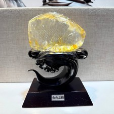1043g TOP Natural Yellow gum flower quartz crystal mineral specimen+stand picture