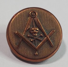 Ca. 1870-1910 Masonic Skull & Crossbones Button picture
