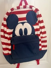 Disney Americana Mickey Mouse Red White Blue Striped Classic Backpack NWT picture