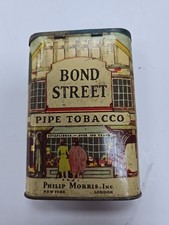 Vintage 1930s Bond Street Philip Morris Pipe Tobacco Empty Pocket Tin  picture