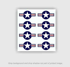 8pk - USAF Roundel Decals .75h x 1.4w Stickers Air Force Logo Military Aircraft picture