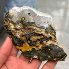 304g Natural Raw Ocean Jasper With Druzy Rough Quartz Crystal Mineral Specimen picture