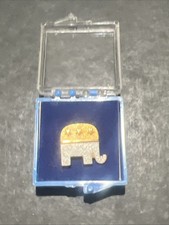 Vintage Republican Party Elephant Lapel Pin - GOP Political Memorabilia In Box picture