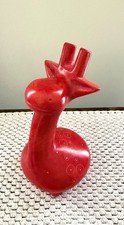 Vintage Kenya Red Soapstone Giraffe with Etched Circles Figurine picture