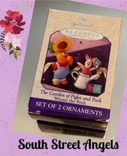 VINTAGE HALLMARK 1998  THE GARDEN OF PIGLET AND POOH ~ SET of 2 ORNAMENTS EASTER picture