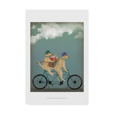 Trademark Fine Art Yellow Labrador Tandem by Fab Funky, 12x19-Inch picture