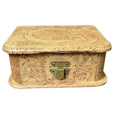 Vintage Wood carved Hinged Trinket Box picture