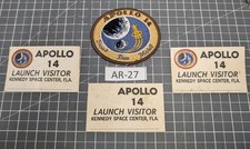 ** (VINTAGE) (3) Apollo 14 Launch Visitor Pass & (1) Mission Patch AR-27 picture