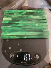 Vintage green marbled bakelite rods. 6.4mm×11mm×6.6