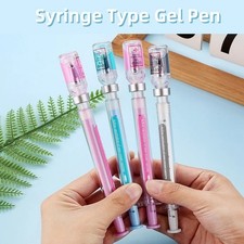 5PCS Random Color Belt Syringe Shaped Gel Neutral Pen, Signature Ballpoint Pen, picture