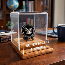 Super secret Squirrel alien technoogy novelty challenge coin W/ display case 28 picture