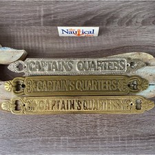 Brass Captains Quarters  Door Signs, Polished, Antique, Silver Finish Wall Decor picture