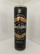 Vintage 1990s Glenfiddich Pure Malt Scotch Whisky Canister Tube Empty Barware picture