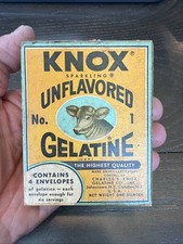 Vintage Knox Sparkling Gelatine Advertising Cow Box Contents New, Old Stock picture