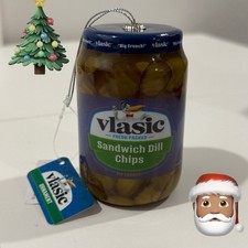 Vlasic Dill Pickle Chips Jar Christmas Holiday Ornament  2025 Pickles picture
