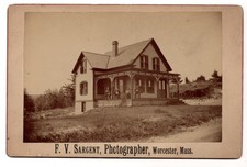 Antique Cabinet Card Photo F.V. Sargent Photographer Worcester Mass Home picture