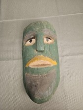VERY OLD ATQ MEXICAN FOLK ART Carved WOOD DANCE Mask 12: picture