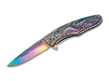 Boker Magnum Rainbow Yara Assisted Folding Knife Stainless Steel Handles 01SC069 picture