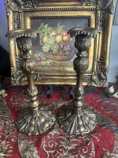 Candlesticks Antique French Gothic Bronze Candle Holders picture