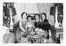 VINTAGE PHOTO Attractive Pretty Women Dressed up Partying 1940s B&W Snapshot picture