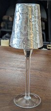 VTG WENDELL AUGUST FORGE ALUMINIUM FLORAL LONG STEMMED VOTIVE CANDLE HOLDER 10