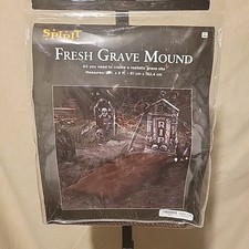 Haunted Fresh Grave Mound Halloween Decor 5x2 Ft Brown Burlap Mound Prop NEW picture