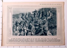 1915 WWI WW1 PRINT ~ SERBIAN TROOPS RESTING IN TRENCHES BALKAN CRISIS picture