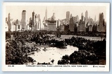 c1910's Through Central Park Looking South New York City NY RPPC Photo Postcard picture
