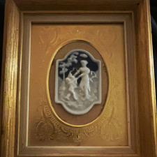 Sungott Art Studios Framed Genuine Limoges Cameo Gold Wood Rectangle Style 286 picture