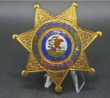 Vintage Kankakee Illinois Police Sergeant Blackinton Karatclad HGE Badge picture