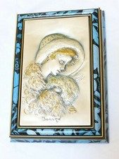 Vintage 925 Sterling Silver Top Italy Made Jewelry Trinket Box picture