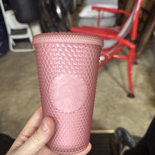 Jelly Pink Studded Starbucks Tumbler Blush Matte Pink NO STRAW 16oz picture