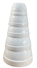 Unbranded Set of 5 Nesting Farmhouse Stoneware Mixing Bowls White (READ) picture