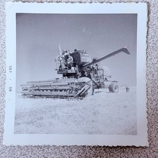 1959 John Deere Combine Harvester Snapshot Photograph Farming Field Men picture