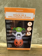 Delightful-4ft Inflatable Friendly Monster Halloween new stack of 3 totem picture