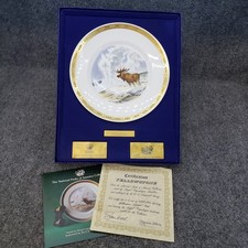 NEW VTG Royal Copenhagen Natl Parks YELLOWSTONE Moose Old Faithful Ltd Ed Plate picture