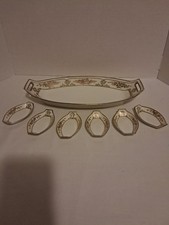 Pristine Vintage 7 Pc Hand painted Nippon Celery Set. 6 Salt Cellars Morimura... picture