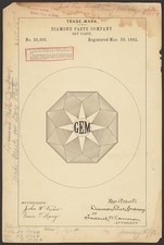 Photo:Diamond Paste Company GEM Brand Dry Paste Trade-Mark 1892 picture