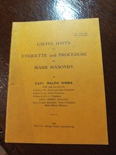 1935 Useful Hints on Etiquetteand Procedure Mark Masonry Freemasonry masonic/436 picture
