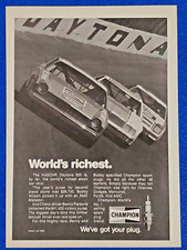 1975 CHAMPION SPARK PLUG ORIGINAL PRINT AD DAYTONA 500 ALLISON PARSONS PEARSON picture