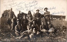 RPPC Farm Group with Dog and Wagon Vintage Postcard 4P24-23 picture